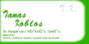 tamas koblos business card